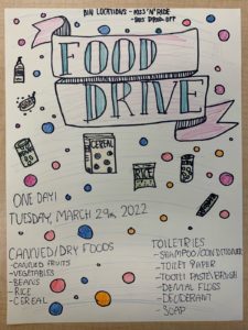 Lenten Food Drive Tuesday March 29th, 2022
